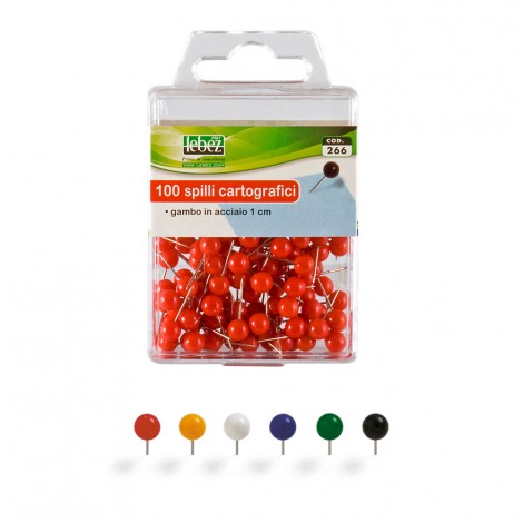 Push pins – Spilli – Segna mappe a sfera, gambo in acciaio 1cm colore bianco - 100pz