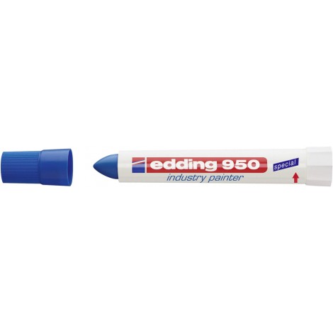950 – Marcatore industriale permanente, inchiostro resistente all’acqua, in pasta di cera tratto 10mm colore blu
