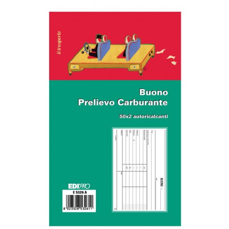 Blocco prelievo carburante, 50 pagine per 2 copie, autoricalcante 9,9x17cm
