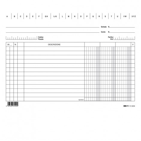Schede 3 colonne orizzontale 15x21cm - 100pz