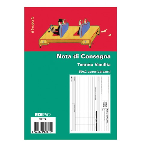 Blocco nota di consegna beni ceduti per tentata vendita, 50 pagine per 2 copie, autoricalcante 14,8x22cm