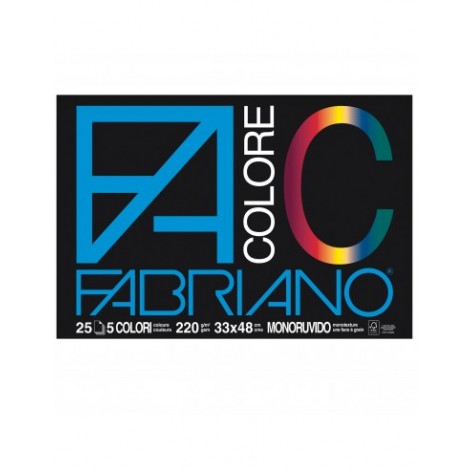 Album da disegno ECO BLOCCO FABRIANO COLORE, 4 angoli, 25 fogli, 33x48cm colori assortiti