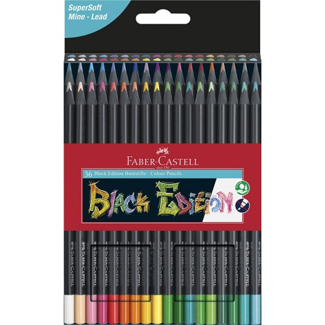 Black Edition – Astuccio pastelli ECO con 36 matite colorate eco a forma triangolare tratto 3mm