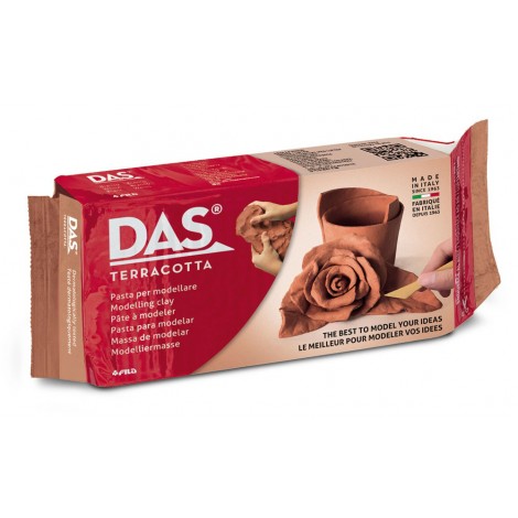Panetto DAS – Pasta per modellare autoindurente, a base d`acqua e senza glutine 1kg colore terracotta