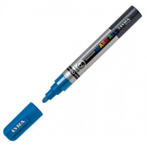 Lyra Mark All – Marcatore permanente con inchiostro a base d`acqua tratto 2mm colore blu – Prezzo singolo, ord. minimo 6pz