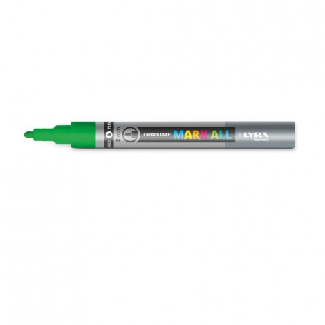 Lyra Mark All – Marcatore permanente con inchiostro a base d`acqua tratto 2mm colore verde – Prezzo singolo, ord. minimo 6pz