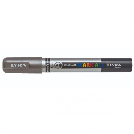 Lyra Mark All – Marcatore permanente con inchiostro a base d`acqua tratto 2mm colore argento – Prezzo singolo, ord. minimo 6pz