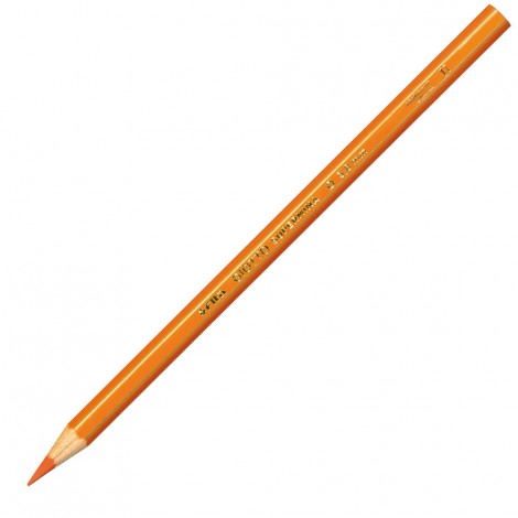 Astuccio con 12 pastelli, forma esagonale e diametro 7,6mm, lunghezza 18cm, mina ricca di pigmenti colore arancione