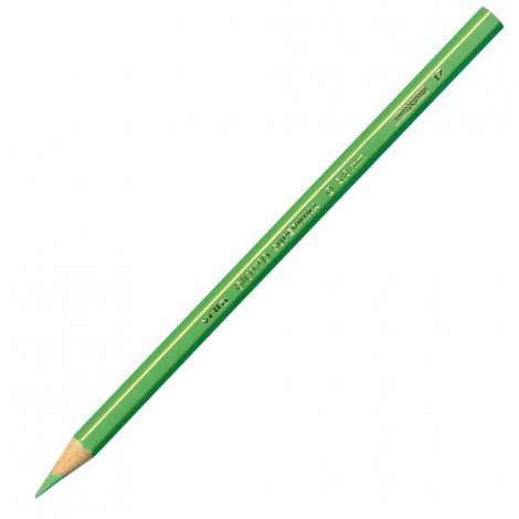 Astuccio con 12 pastelli, forma esagonale e diametro 7,6mm, lunghezza 18cm, mina ricca di pigmenti colore verde cinabro