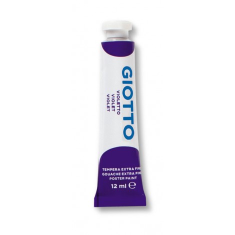 Tempera ultrafine concentrata in tubetto di alluminio, densa e coprente, diluibile con acqua colore viola 12ml