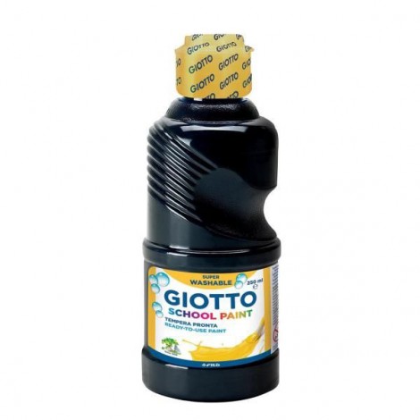 Tempera a base acrilica pronta all`uso, utilizzabile su vetro, plastica, legno, con tappo dosatore e impugnatura ergonomica 250ml colore nero