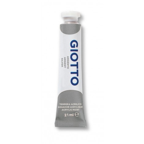Tempera acrilica in tubetto 21ml colore argento