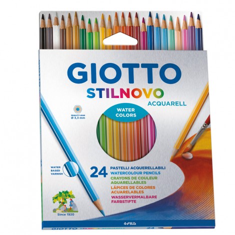 Astuccio pastelli STILNOVO ACQUARELL – Astuccio con 24 pastelli esagonali acquerellabili colori assortiti