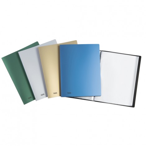 Portalistini Favorit Metal, 20 buste 22x30cm - Portalistini in PPL effetto metalizzato con 20 buste, formato utile 22x30cm, finitura liscia, colori assortiti. Prezzo singolo, ord. minimo 25pz