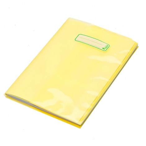 Colibrì – Foderine maxi per quaderni – Cover maxi in PE con 2 tasche per inserimento quaderno e finestrino con etichetta, 140my colore giallo trasparente