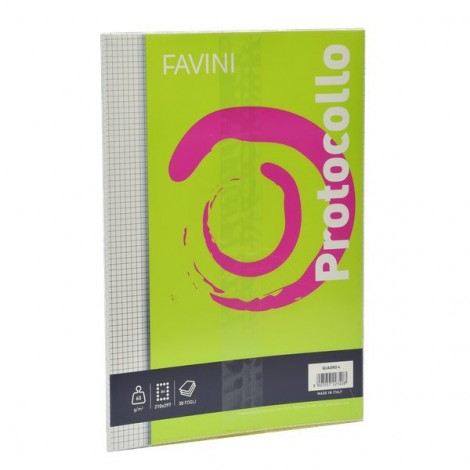 Favini Fogli protocollo bianchi, 30 fogli A4 quadretti 4mm