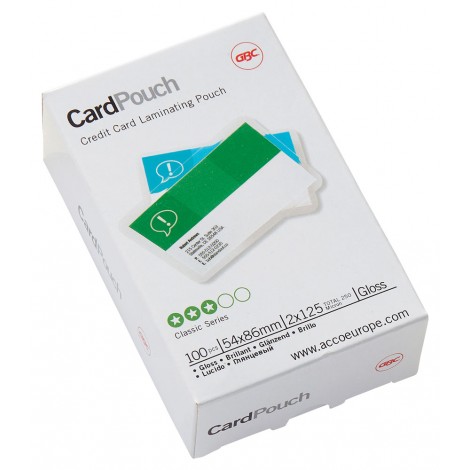 GBC Credit Card Pouches 5,4x8,6cm, finitura lucida, 125 micron - 1conf.