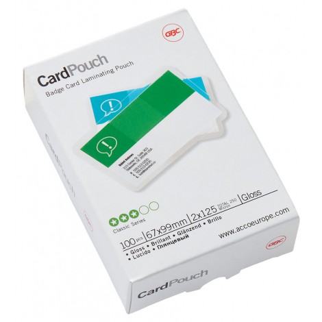 GBC Badge Pouches 6,7x9,9cm, finitura lucida, 125 micron - 1conf.