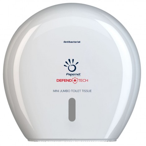 Papernet DefendTech Dispenser antibatterico carta igienica mini jumbo, max 23x10cm, dimensione 24,9x14,8cm