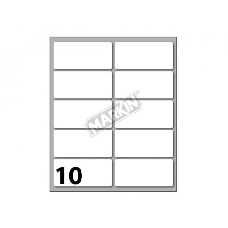 Markin Etichette adesive in fogli – Multiuso – 100 etichette adesive permanenti (58mmx27mm), 10 etichette per foglio, 10 fogli - Prezzo singolo, ord. minimo 10pz