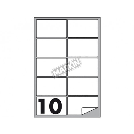 Etichette adesive in fogli A4 – 1000 etichette adesive bianche permanenti con angoli arrotondati (99,1x57mm), 10 etichette per foglio - 100 fogli