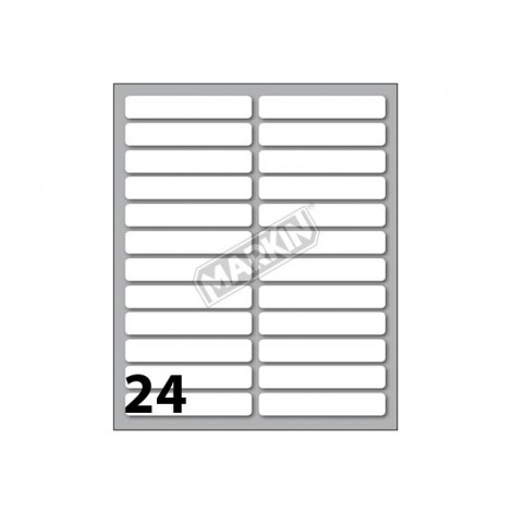 Etichette adesive in fogli - Multiuso - 240 etichette adesive permanenti (56mmx10mm), 24 etichette per foglio, 10 fogli - Prezzo singolo, ord. minimo 25pz