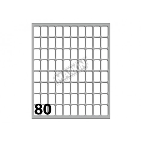 Etichette adesive in fogli – Multiuso – 800 etichette adesive permanenti (16mmx10mm), 80 etichette per foglio, 10 fogli - Prezzo singolo, ord. minimo 10pz