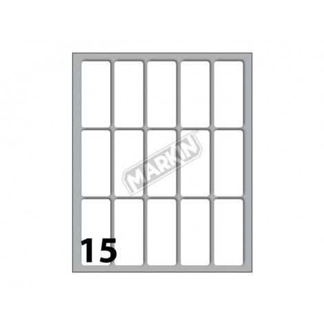 Etichette adesive in fogli – Multiuso – 150 etichette adesive permanenti (46mmx20mm), 15 etichette per foglio, 10 fogli - Prezzo singolo, ord. minimo 10pz