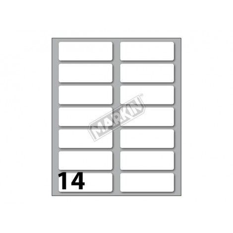 Etichette adesive in fogli – Multiuso – 140 etichette adesive permanenti (52mmx18mm), 14 etichette per foglio, 10 fogli - Prezzo singolo, ord. minimo 10pz