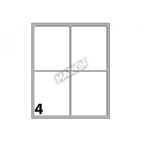 Etichette adesive in fogli – Multiuso – 40 etichette adesive permanenti (70mmx56mm), 4 etichette per foglio, 10 fogli - Prezzo singolo, ord. minimo 10pz