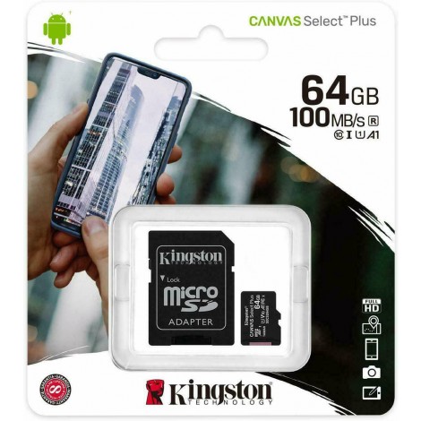 Micro SDXC Card 64GB, velocità di lettura fino a 100MB/s, adattatore incluso - 1pz