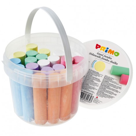 Secchiello con 22 gessi Jumbo da strada 7 colori assortiti