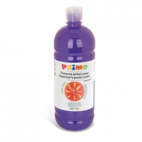 Primo Morocolor Tempera in bottiglia, con tappo dosatore, lavabile su tutti i tessuti colore viola 1lt