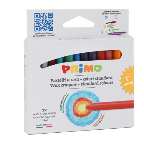 Pastelli a cera JUMBO, tondi, fascettati tratto 5mm colori assortiti