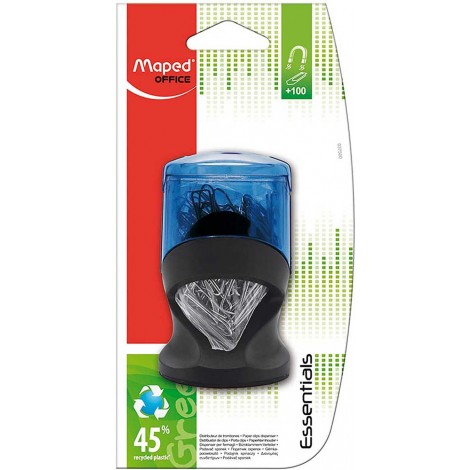 Dispenser per fermagli Maped - Dispenser con base antiscivolo, puntale MAGNETICO, 100 fermagli inclusi - Prezzo singolo, ord. minimo 6pz