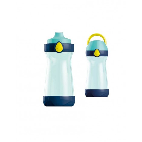 Borraccia CONCEPT facile da aprire con sistema "push system" per l`erogazione del liquido, totalmente smontabile, 430ml colore blu,verde
