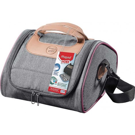 Borsa porta vivande CONCEPT, tovagliolo incluso, cinturino e manico separabili, mantiene gli alimenti freschi, dimensioni 225x245x145mm colore rosa