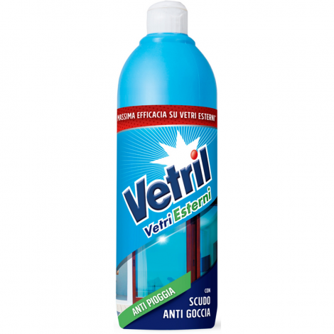 Vetril - Squeeze detergente vetri esterni e specchi, con azione antipolvere e antipioggia per una brillantezza senza aloni 650ml