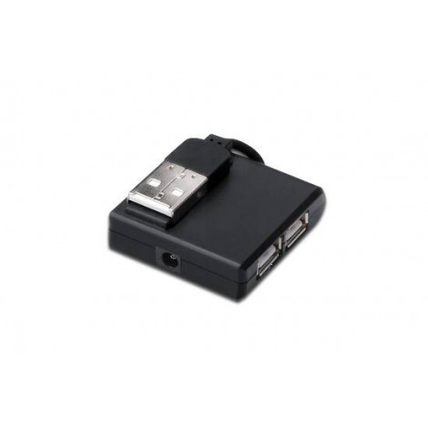 Digitus DA-70217 Mini Hub 4 porte USB 2.0 Per PC o MAC, cavo incluso, per Windows 7, 8, 10, Vista, XP e Mac OS 10.x
