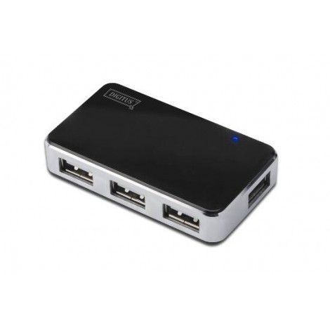 Hub a 4-Porte DIGITUS USB 2.0. Porte rende semplice connettere fino a quattro dispositivi USB contemporaneamente su PC o Mac.