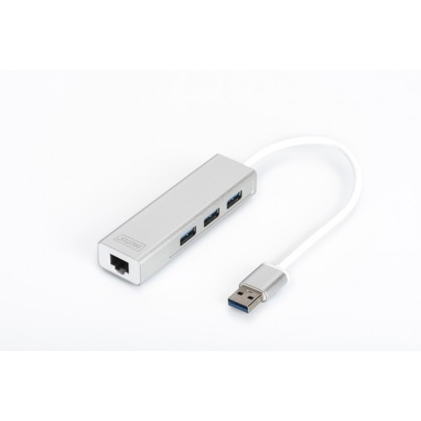 HUB 3 porte USB 3.0 e adattatore LAN GIGABIT - Trasferimento rapido dei dati grazie all’USB 3.0 e a Gigabit LAN