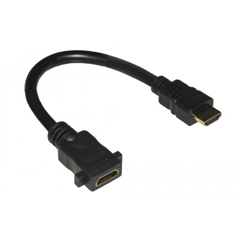 Adattatore HDMI da pannello 15cm - Adattatore cavo HDMI maschio - femmina da pannello, cm 15 - 1pz