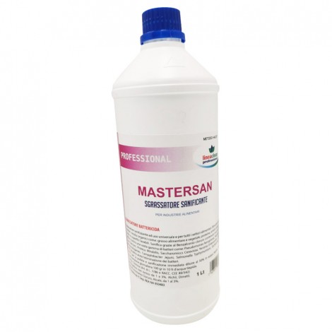 Sgrassatore MASTERSAN battericida - Sgrassatore alimentare, igienizzante e battericida - per tutte le superfici lavabili nel settore alimentare, caseifici, pizzerie, pasticcerie ecc - conforme al metodo HACCP 1lt