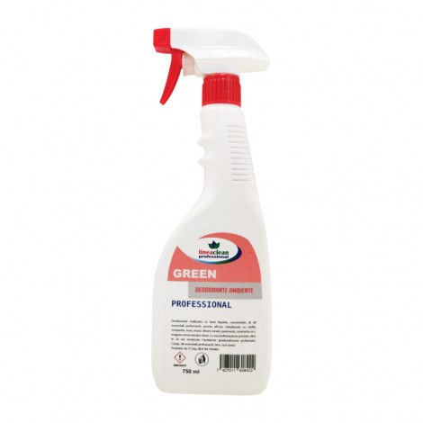 Spray Deodorante GREEN liquido, la sua profumazione persiste oltre le 24 ore, per alberghi, palestre, bagni negozi, automobili 750ml