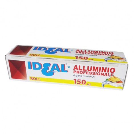 Rotolo alluminio professionale, ideale per alimenti, doppia resistenza, 150m