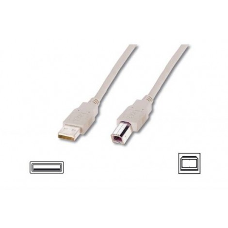 Cavo USB 2.0 connettori A-B 1,8m - Per il collegamento di dispositivi USB esterni (con il tipo B) per l`host USB (ad esempio PC, Notebook). Velocità di trasferimento dati fino a 480 Mbps (Alta velocità).