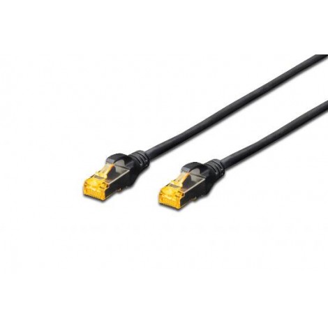 Cavo rete S-FTP cat.6A LSZH 1m - Cavo di rete ethernet 4x2 AWG 26/7 doppia schermatura e LSZH, con 2 connettori RJ45 8 poli, lunghezza 1mt colore nero - 1pz