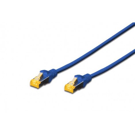 Cavo rete S-FTP cat.6A LSZH 3m - Cavo di rete ethernet 4x2 AWG 26/7 doppia schermatura e LSZH, con 2 connettori RJ45 8 poli, lunghezza 3mt colore blu - 1pz