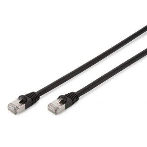 Cavo rete S-FTP cat.6 3mt - Cavo di rete ethernet 4 x 2 AWG 27/7 doppia schermatura da esterno, con 2 connettori RJ45 8 poli, lunghezza 3mt colore nero - 1pz