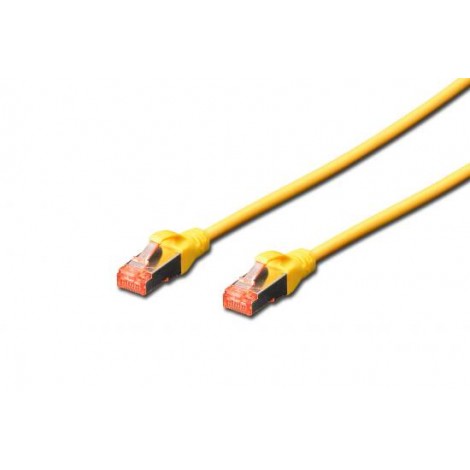Cavo rete S-FTP cat.6 LSZH 1mt - Cavo di rete ethernet 4 x 2 AWG 27/7 doppia schermatura LSZH, con 2 connettori RJ45 8 poli, lunghezza 1mt colore giallo - 1pz